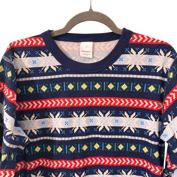 Hanna Andersson Adult Holiday Pajama Set Scandi Snowflake Fairisle Sz M - Picture 5 of 12